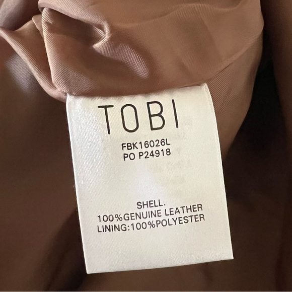 Tobi Tan Brown 100% Suede Leather A Line Mini Skirt NWT Large - Picture 8 of 12